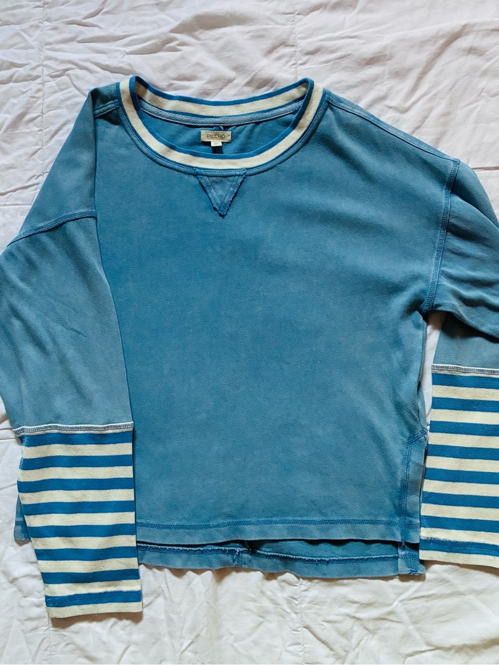 NWT Pilcro Cotton Seamed Long-Sleeve Top - Picture 9 of 12